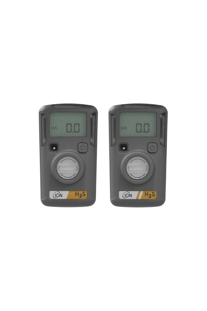 H₂S single gas detectors showing 0.0 ppm