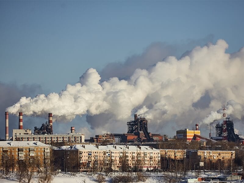 Industrial Pollution over city